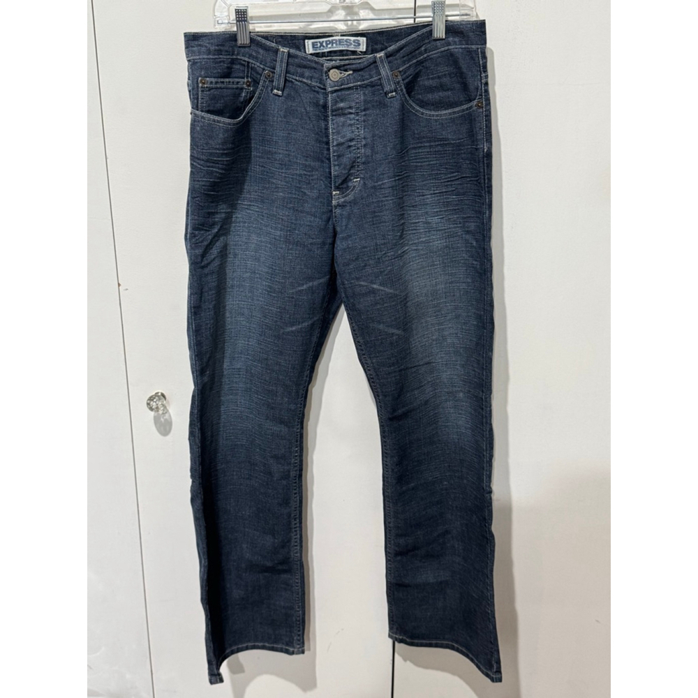 Men's Express Blue Precision Fit meneker Straight Jeans Waist 33 inseam 30